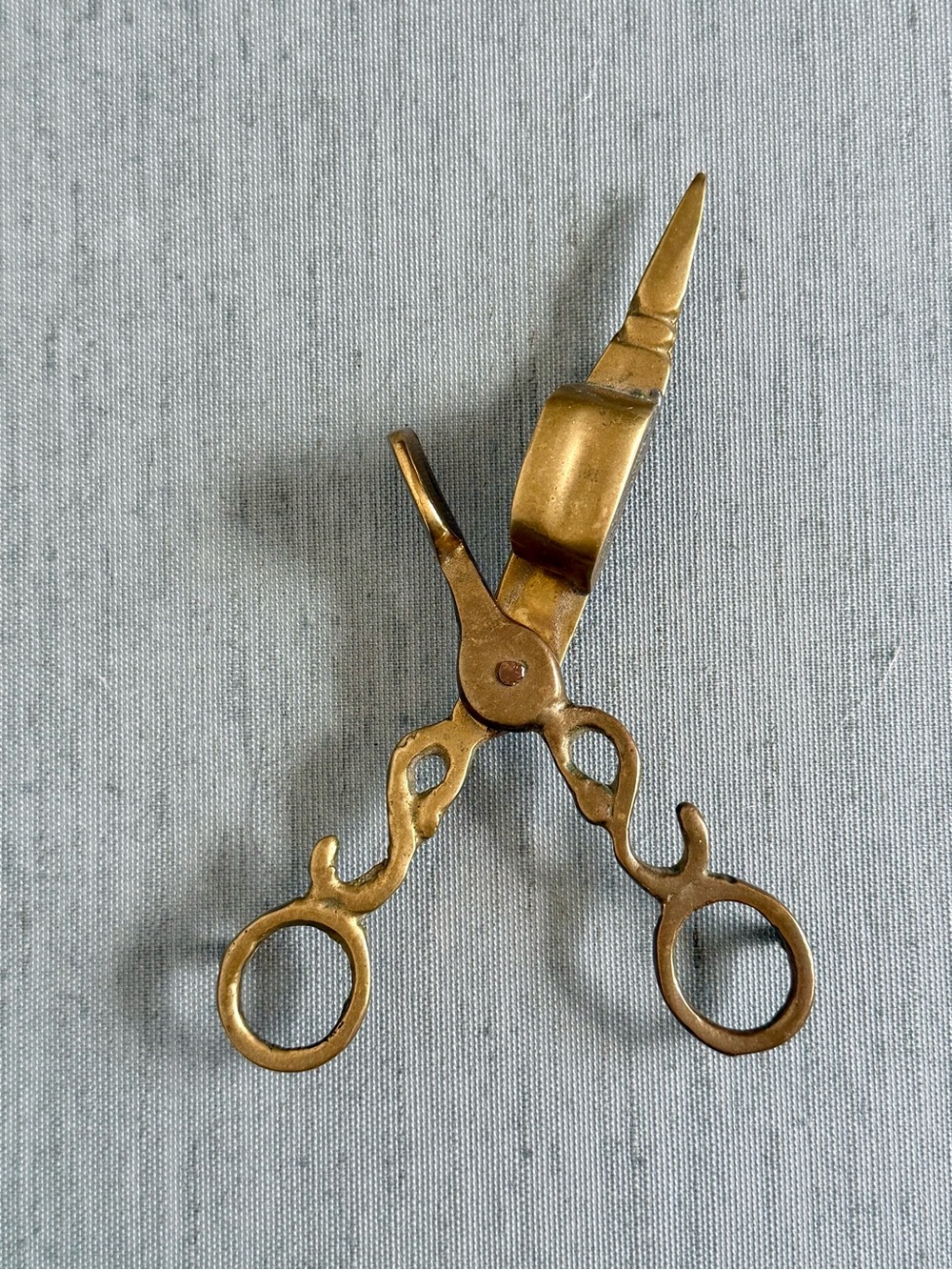 Vintage Brass Scissor Candle Snuffer Wick Trimmer Fireplace Candle Accessory